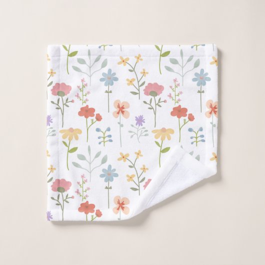 Waterverf Wildbloemen Floral Bad Handdoek (Wasdoekje)
