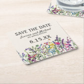 Waterverf Wildbloemen Floral Kartonnen Onderzetters (Schuin)