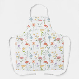 Waterverf Wildbloemen Floral Pattern Monogram Schort