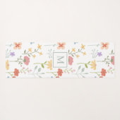 Waterverf Wildbloemen Floral Pattern Monogram Yogamat (Achterkant (horizontaal))
