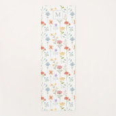 Waterverf Wildbloemen Floral Pattern Monogram Yogamat (Voorkant)