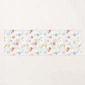 Waterverf Wildbloemen Floral Pattern Monogram Yogamat (Voorkant (horizontaal))