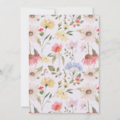 Waterverf Wildbloemen, Foliage en Lace Wedding Kaart (Achterkant)