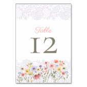 Waterverf Wildbloemen, Foliage en Lace Wedding Kaart (Achterkant)