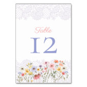 Waterverf Wildbloemen, Foliage en Lace Wedding Kaart (Voorkant)