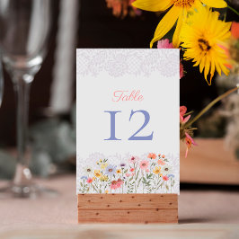 Waterverf Wildbloemen, Foliage en Lace Wedding Kaart