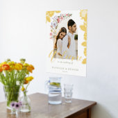 Waterverf Wildbloemen Foto bruiloft Welkomstwoord Folie Afdrukken (Laag (Keuken))