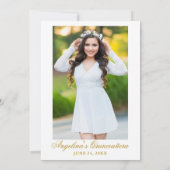 Waterverf Wildbloemen Foto Gouden Quinceanera Kaart (Achterkant)