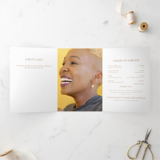 Waterverf Wildbloemen Fotobegrafenisprogramma Drieluik Uitnodiging