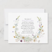 Waterverf Wildbloemen Funeral Script Hartelijk dan Bedankkaart (Voorkant)