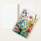 Waterverf Wildbloemen gepersonaliseerde kunst Notitieboek (Binnen)