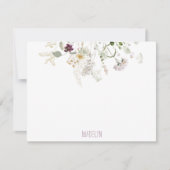 Waterverf Wildbloemen - Gepersonaliseerde platte K Notitiekaartje (Voorkant)