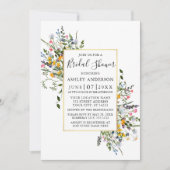 Waterverf Wildbloemen Gold Sage Green Shower Kaart (Voorkant)