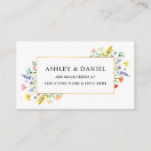 Waterverf Wildbloemen Goud Lijst Trouwregister Informatiekaartje (Voorkant)