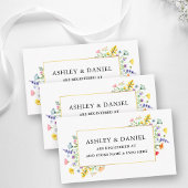 Waterverf Wildbloemen Goud Lijst Trouwregister Informatiekaartje