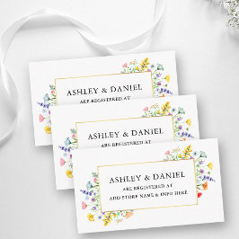 Waterverf Wildbloemen Goud Lijst Trouwregister Informatiekaartje