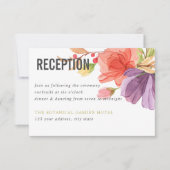 Waterverf Wildbloemen Groene bruiloft Ontvangst Kaart (Voorkant)