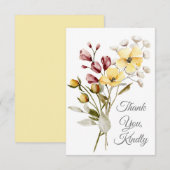 Waterverf Wildbloemen Hartelijk dank Bedankkaart (Voorkant / Achterkant)