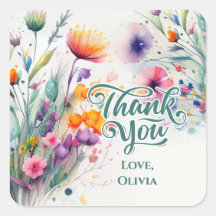 Waterverf Wildbloemen Hartelijk dank