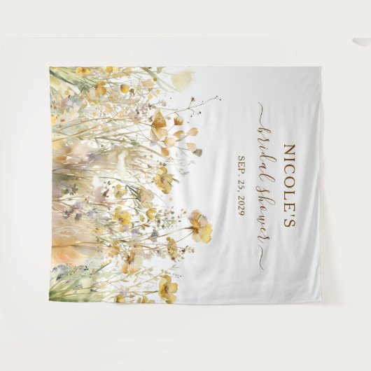 Waterverf Wildbloemen Herfst Vrijgezellenfeest Ach Wandkleed (Voorkant (horizontaal))