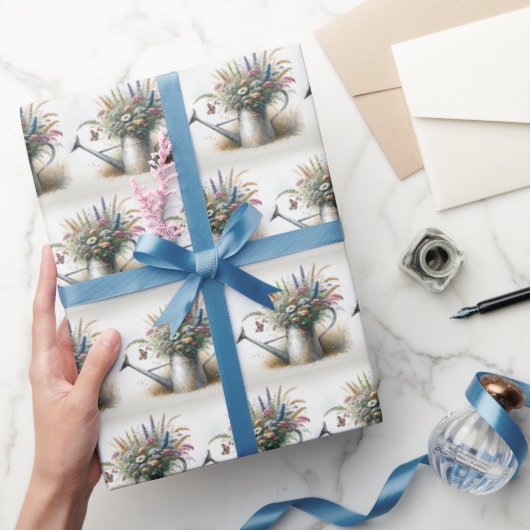 Waterverf Wildbloemen in een gieter Cadeaupapier (Geschenken)