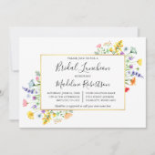 Waterverf Wildbloemen Kalligrafie Bridal Luncheon Kaart (Voorkant)