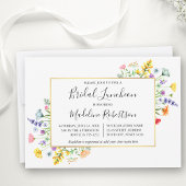 Waterverf Wildbloemen Kalligrafie Bridal Luncheon Kaart