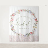 Waterverf Wildbloemen & Kanten Bruidsdiner Wandkleed (Voorkant)