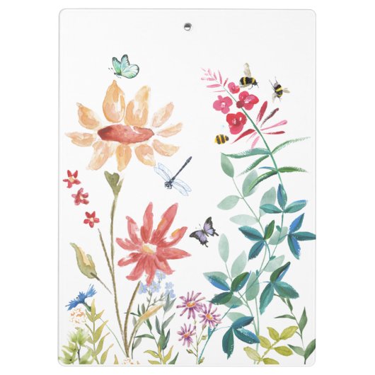 Waterverf Wildbloemen Klembord (Achterkant)