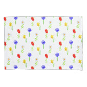 Waterverf Wildbloemen Kussensloop (Voorkant-Links)