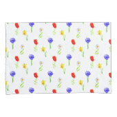 Waterverf Wildbloemen Kussensloop (Voorkant-Rechts)