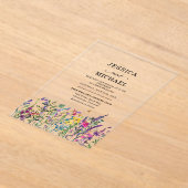 Waterverf Wildbloemen Landhuwelijk Acryl Uitnodigingen (Laagn)