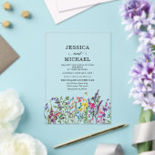 Waterverf Wildbloemen Landhuwelijk Acryl Uitnodigingen (Insitu (Huwelijk))