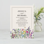 Waterverf Wildbloemen Landhuwelijk Kaart (Staand voorkant)