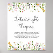 Waterverf wildbloemen Late night diapers game Poster (Voorkant)