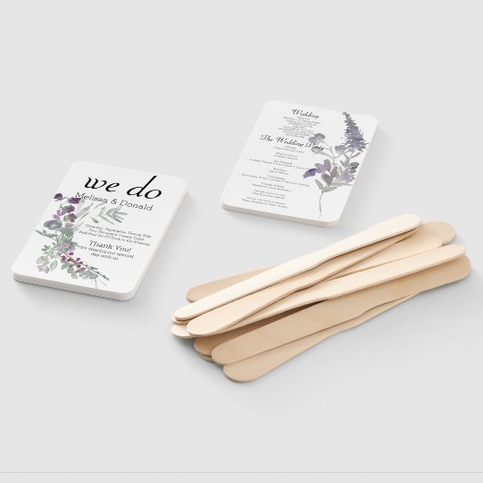 Waterverf Wildbloemen Lavendel Bloemen Programma Handwaaier (Niet-gemonteerd)