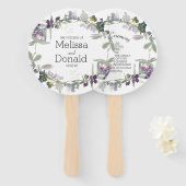 Waterverf Wildbloemen Lavendel Bloemen Programma Handwaaier (Voorkant en achterkant)