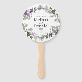 Waterverf Wildbloemen Lavendel Bloemen Programma Handwaaier