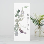 Waterverf Wildbloemen Lavendel Bloemen Stoel teken Menu (Staand voorkant)