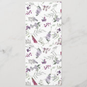 Waterverf Wildbloemen Lavendel Bloemen Stoel teken Menu (Achterkant)