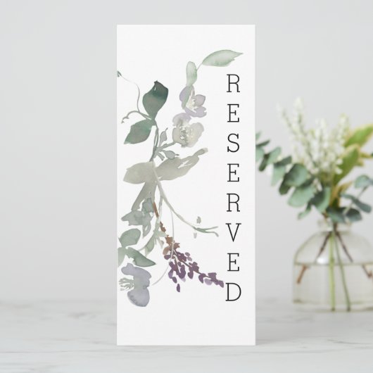 Waterverf Wildbloemen Lavendel Bloemen Stoel teken Menu (Staand voorkant)