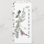 Waterverf Wildbloemen Lavendel Bloemen Stoel teken Menu (Voorkant / Achterkant)