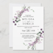 Waterverf Wildbloemen Lavendel Bruiloft Kaart (Voorkant)