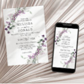 Waterverf Wildbloemen Lavendel Bruiloft Kaart