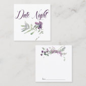 Waterverf Wildbloemen Lavendel Datum Nacht Kaart Vierkante Visitekaartje (Voorkant / Achterkant)