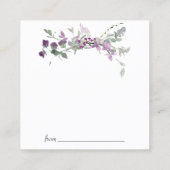 Waterverf Wildbloemen Lavendel Datum Nacht Kaart Vierkante Visitekaartje (Achterkant)