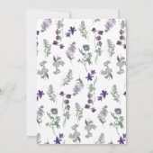 Waterverf Wildbloemen Lavendel repetitie diner Kaart (Achterkant)
