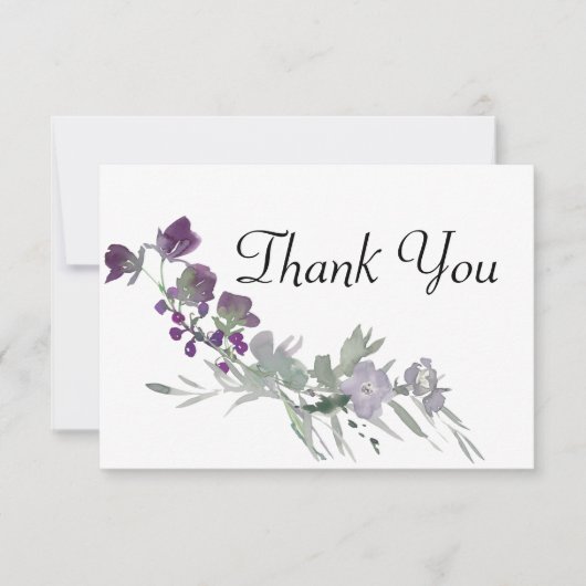 Waterverf Wildbloemen Lavender Bedankkaart (Voorkant)