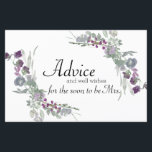 Waterverf Wildbloemen Lavender Bridal Advice Kaart<br><div class="desc">Prachtige Waterverf Wildbloemen van Zachte Groenen,  Lavender en Purples.. Coördinatie van de bloem op de achterkant. Overeenkomende objecten om je collectie te voltooien zijn beschikbaar in onze Zazzle winkel!</div>
