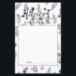 Waterverf Wildbloemen Lavender Bride Advice Kaart<br><div class="desc">Prachtige Waterverf Wildbloemen van Zachte Groenen,  Lavender en Purples.. Coördinatie van de bloem op de achterkant. Overeenkomende objecten om je collectie te voltooien zijn beschikbaar in onze Zazzle winkel!</div>